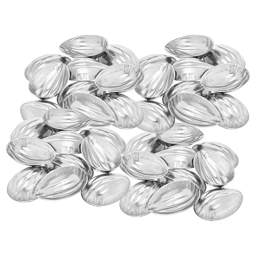 Набір з 40 металевих порційних формочок для випічки печива Горішки з ребристою поверхнею, Ласунка Сірий 87129 - фото 6