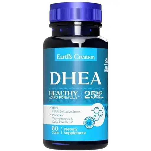 Дегідроепіандростерон Earth‘s Creation DHEA 25 mg, 60 капсул