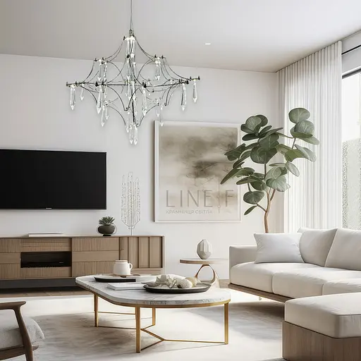 Невагома срібна Led люстра d60 см | Арт. MJ 156-600 CH | Line F - фото 7