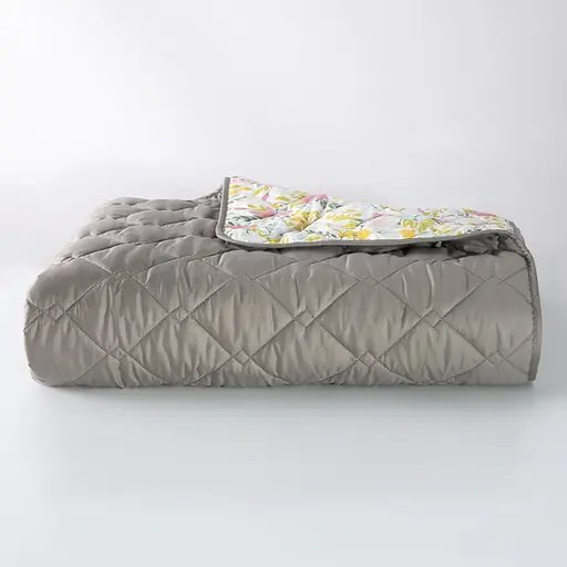 Покривало двостороннє Ideia Стиль Cube 180х210 см сіре з квітами (8-32404*011) - фото 5