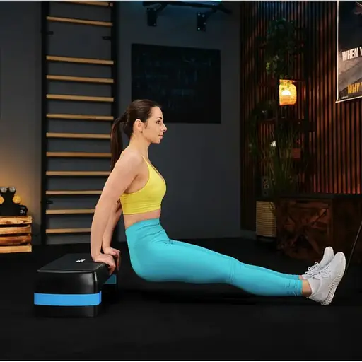 Степ платформа Trex Sport TX-030AS 3 рівнева чорно-блакитна - фото 9