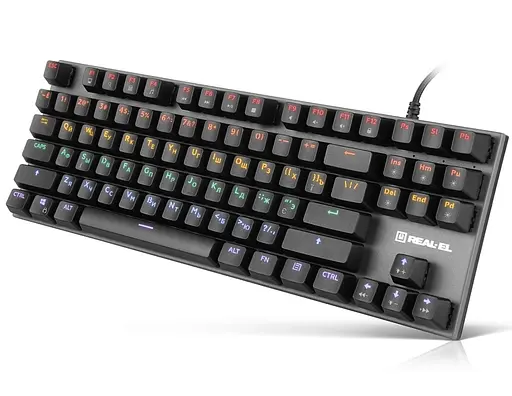 Клавиатура игровая механическая REAL-EL M5 USB RGB Black - фото 3