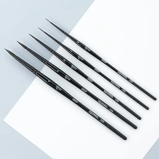 Пензель білка кругла DEEP 198 №0 коротка ручка Rosa - фото 6