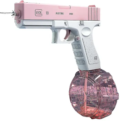 Электрический водяной пистолет высокого давления для детей и взрослых Glock Water Gun розовый - фото 4