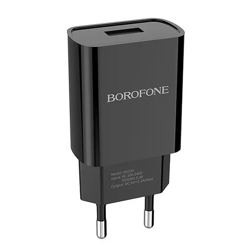 Зарядное устройство комплект с кабелем USB-C Borofone BA20A Sharp черный набор - фото 5