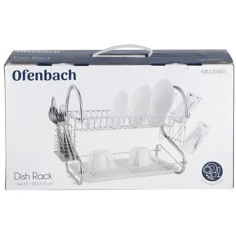 Сушка для посуду Ofenbach 2-х рівнева 52x24.5x37 см хромована сталь (100405) - фото 4