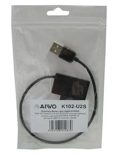 Адаптер Maiwo USB 2.0 - SlimLine SATA 13 pin 0.3 м (K102-U2S) - фото 4