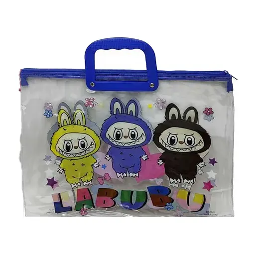 Папка-портфель ПВХ прозора Labubu, 28x39 см, 30 мкм, 33-L (В асортименті)