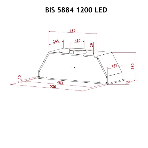 Вытяжка полновстраиваемая PERFELLI BIS 5884 WH 1200 LED - фото 10