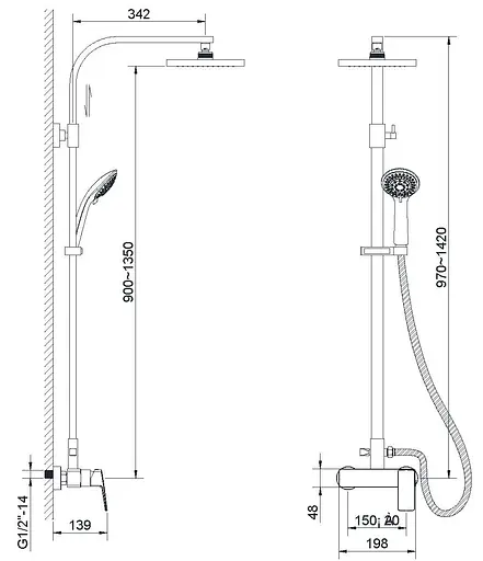 Душова система Imprese Grafiky ZMK041807090, Графіт - фото 2
