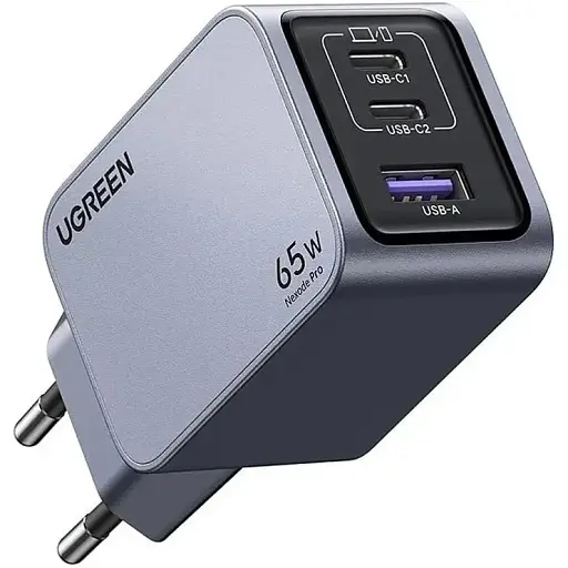 Зарядний пристрій Ugreen Nexode Pro 65 W 3-Port GaN Fast MacBook iPhone Charger X755 - фото 1