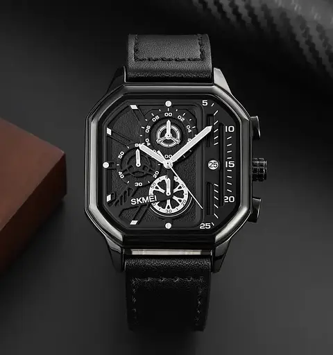 Наручний чоловічий класичний годинник Skmei 1963 Чорний - фото 3