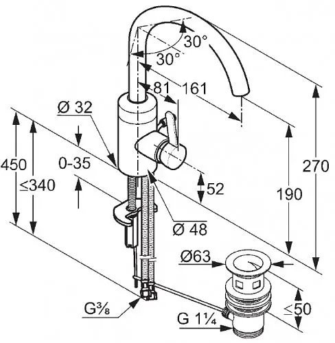 Смеситель для умывальника Kludi Zenta 382550575 - фото 3