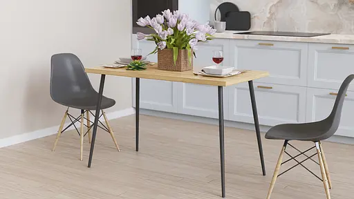 Кухонний стіл Марсель 30 Ferrum-decor 75x120x70 Чорний метал ДСП Дуб Артізан 32 мм (FRD-106694)