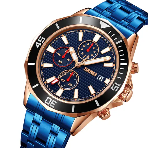 Наручний годинник чоловічий 9335RGBU Rose Gold-Blue Skmei acs0030899 - фото 2
