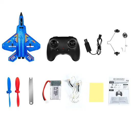 Літак на радіокеруванні SCHE HW32 F22 Fighter Blue - фото 3