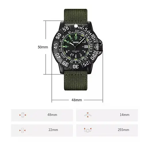 Чоловічий наручний годинник Skmei 9281 Зелений - фото 7