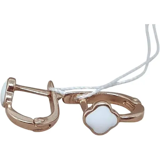 Золотые серьги Семейные драгоценности с эмалью. 1720556-1Б