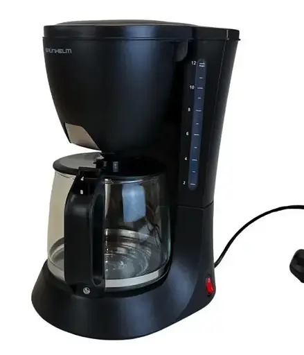 Кофеварка капельная с автоподогревом Grunhelm GDC12 со стеклянной колбой 1200 мл 700Вт Черный - фото 1