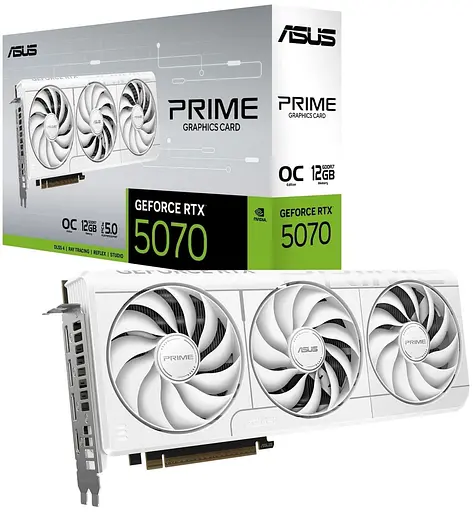 Видеокарта ASUS RTX 5070 12GB PRIME OC WHITE (PRIME-RTX5070-O12G-WHITE) (GDDR7, 192 bit, PCI-E v5.0) - фото 8