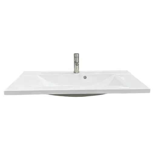 Набір для ванної кімнати Adamant раковина умивальник QUANTO 100 штучний камінь прямокутна з сифоном Click-Clack + змішувач - фото 4