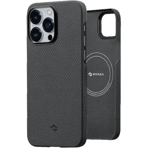 Чохол-накладка Pitaka MagEZ Case 3 Twill 600D Black/Grey для iPhone 14 Pro Max - фото 1