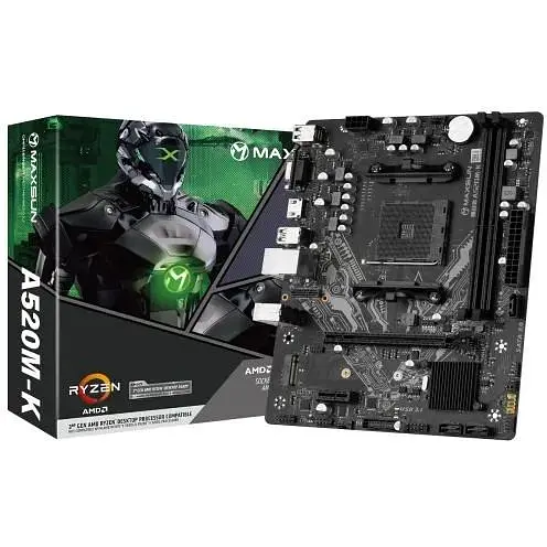Материнская плата Maxsun Challenger AM4 (A520) A520M-K, A520, 2xDDR4, Int.Video (CPU), 3xSATA3, 1xM.2 4.0, PCI-E 16x 3.0, PCI-E 1x 3.0, ALC897, RTL8111H, 2xUSB3.2/4xUSB2.0, DP/HDMI, Micro ATX (MS-Challenger A520M-K) - фото 2