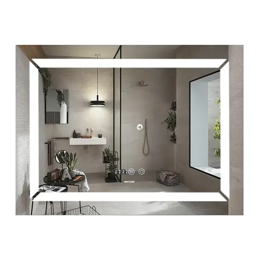 Дзеркало Mixxus Light MR01-80x60 (годинник, LED-підсвічування, антизапотівання) MI5998 - фото 1