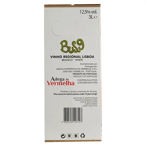 Вино Bus.9 Vinho Regional Lisboa Fernao Pires-Moscatel Graudo, белое, сухое, 3 л - фото 4