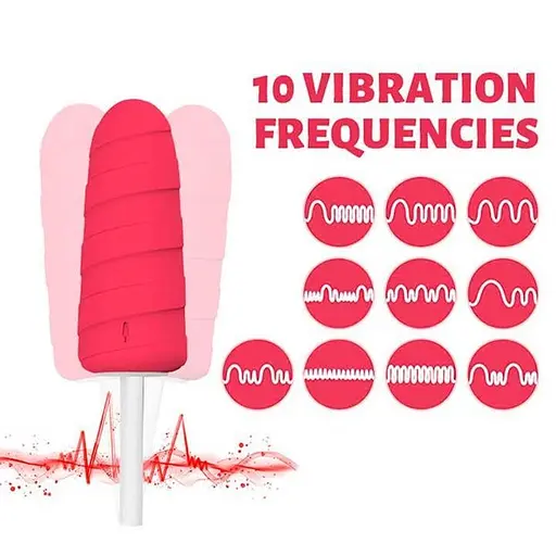 10X Popsicle вибратор-мороженое с USB-зарядкой Красный K000737 - фото 8