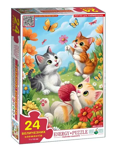 Гра-пазл Енергія+ Грайливі кошенята, 24 елементи