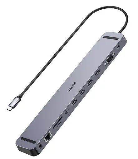 USB-хаб Choetech USB-C хаб 11-в-1 M20 HDMI 4K@30Hz, VGA, 3 USB-A 3.0, USB-C 3.0, RJ45, USB-C PD, SD-card, TF-card, 3.5mm audio (43-00154) - фото 1