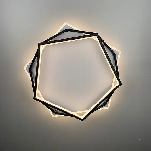 Стельовий світильник Pentagon у чорно-білому каркасі | Арт. S 19-500 BK+WT | Line F - фото 5