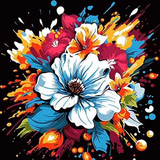 Набор для росписи Strateg Цветочный взрыв Strateg на черном фоне 40х40 см (AV4040-40) - фото 1