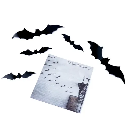 Набор Хэллоуин Летучие мыши 3D, 60 шт, черный, IDEA12-HOL33