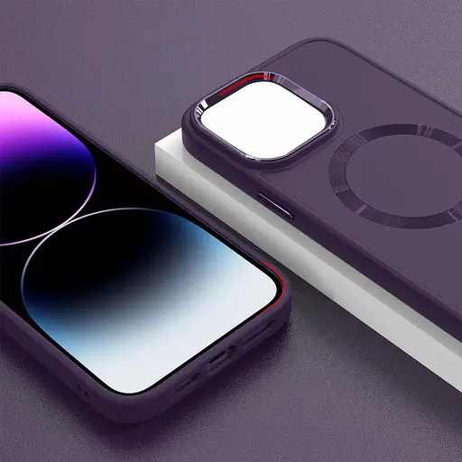 Чохол Epik TPU Bonbon Metal Style with MagSafe для Apple iPhone 14, 6.1 Фіолетовий/Dark Purple - фото 6