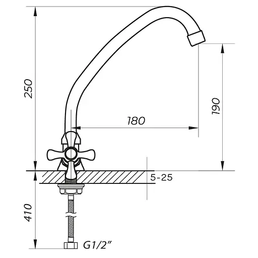 Змішувач для кухні Zerix TLH 722 ZX2803 Хром - фото 2