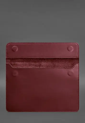 Кожаный чехол-конверт BlankNote на магнитах для MacBook 14 Бордовый Crazy Horse - фото 3