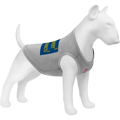 Майка для собак Waudog Clothes малюнок "Сміливість", сітка, XS, B 26-29 см, C 16-19 см сірий