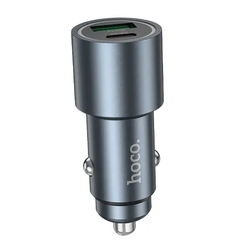 Автомобільний зарядний пристрій HOCO Z60 Bloom 48W dual-port PD30W+QC3.0 multi-protocol car charger чорний - фото 2