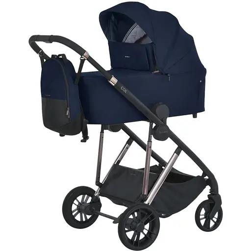 Універсальна коляска 2 в 1 El Camino ME 1190 Coil Iris Blue з рюкзаком, дощовиком та москітною сіткою, синя