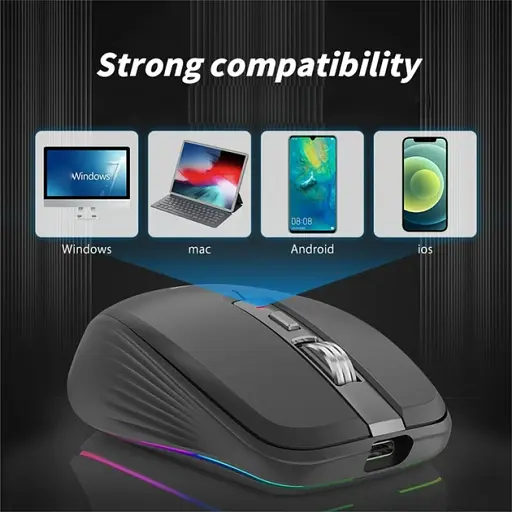 Мишка бездротова FM FIT-3 USB+Bluetooth з RGB-підсвіткою на акумуляторі - фото 3