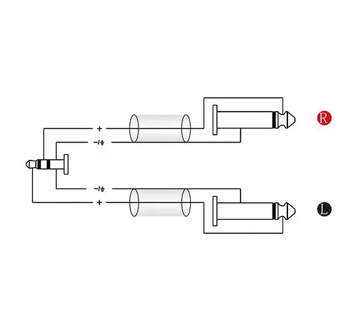 Готовий аудіо кабель Mini-Jack 3,5 Stereo - 2xJack 6,3 mono Roxtone SAY-C130-L3 3 м - фото 3