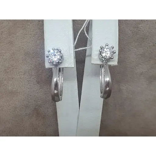 Серебряные серьги Ювелир Стандарт с фианитами. 2833 - фото 4