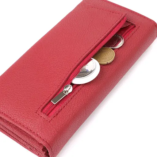 Яскравий вертикальний гаманець із натуральної шкіри ST Leather 17.5х9х3 см acs0029652 - фото 9