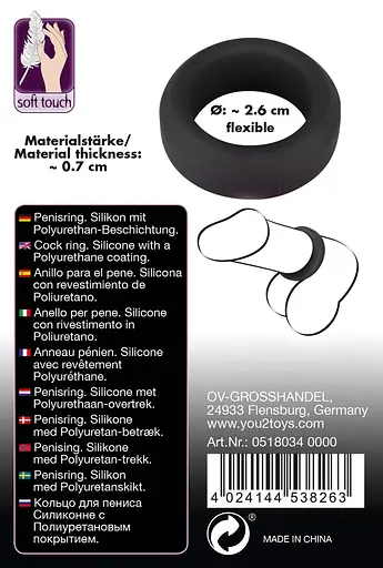 Эрекционное кольцо Black Velvets Cock Ring 2.6 см черный - фото 12