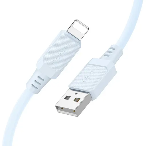 Дата кабель Borofone BX115 Lotto USB to Lightning 2.4A (1m) Blue - фото 4