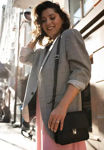 Шкіряна жіноча бохо-сумка Лілу чорна Crazy Horse - фото 2