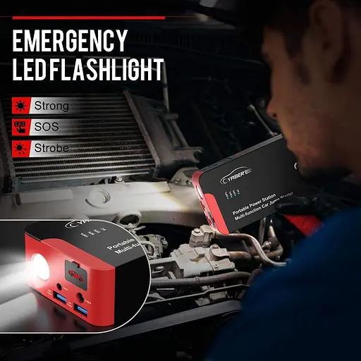 Пуско-зарядний пристрій для автомобіля Yaber 22000mah - фото 7