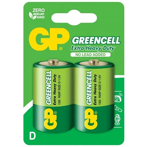 Батарейка GP Greencell R20 D 2шт. (13G-U2)